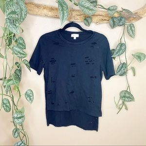 NYTT Distressed High Low Tee